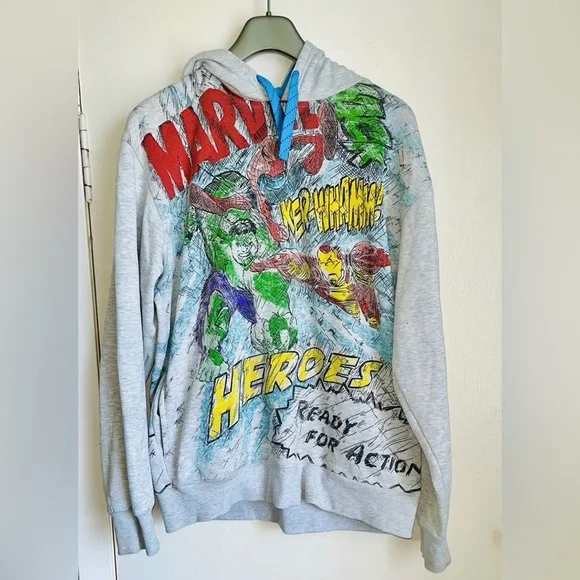 Marvel Heroes Hulk Spiderman Iron Man hoodie size Meduim - Picture 2 of 9